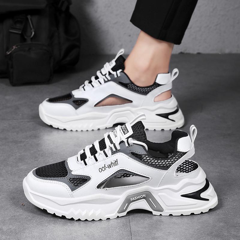 Новые мужские повседневные спортивные туфли больших размеров Кроссовки на толстой подошве дышащие мужские кроссовки для бега на открытом воздухе Мокасины в стиле панк для походов