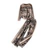 Women's Art-Inspired Knit Sweater & Wide-Leg Trousers Set – Autumn/Winter Trend