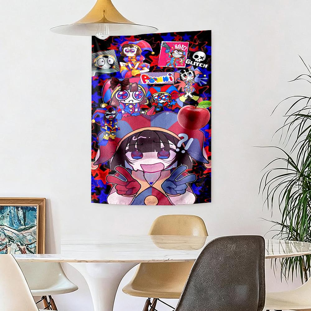 Digital Circus Style Wall Decor Tapestry Art For Pet Memorial Birthdaywedding Party Backdrop Family Gift