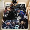 1 шт. Фланелевое одеяло с принтом The Weeknd, Высокое качество, Удобное для всех сезонов, Декор для дома, Тепло и уют, Идеально для рождественских подарков