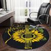 1pc Office Carpet Chair Mats Sunflower Guitar Music Notes Artwork Perfect for Decorating Office Chairs, Living Rooms, Or Bedrooms