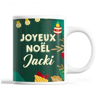 Кружка - Noël Jacki Vert - Керамика - Печать с обеих сторон - 325 мл