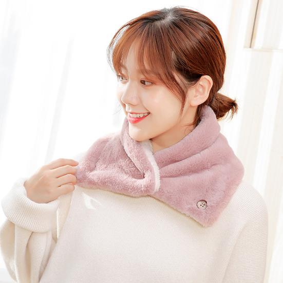 Плюшевый шарф с пряжками из натурального дерева, двухслойный бархатный дизайн, подкладка из искусственного меха кролика, однотонный зимний шарф