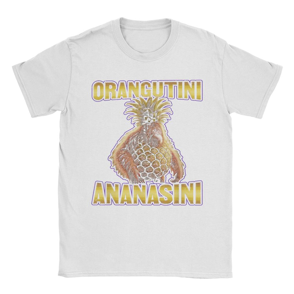 Orangutini Ananasini Italian Brainrot T-Shirt Men Pure Cotton Tee Shirt Crewneck Short Sleeve T Shirts Gift Idea Clothing