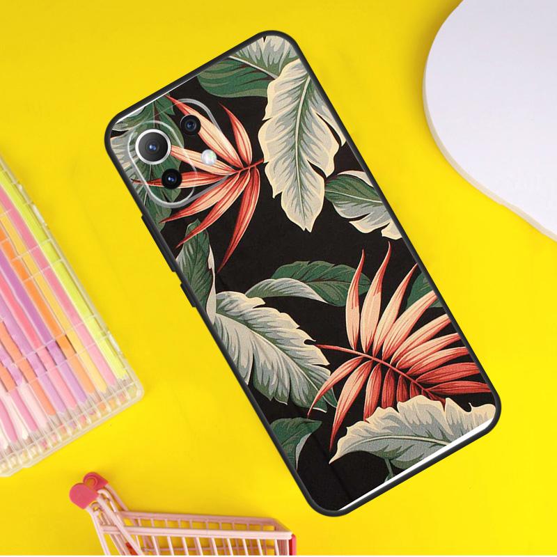 Tropical leaves Banana Leaf Cover For Xiaomi 14 Ultra 13 11T 12T 13T 14T Pro POCO X6 X7 Pro X3 X5 F3 F5 F6 M6 Pro Case