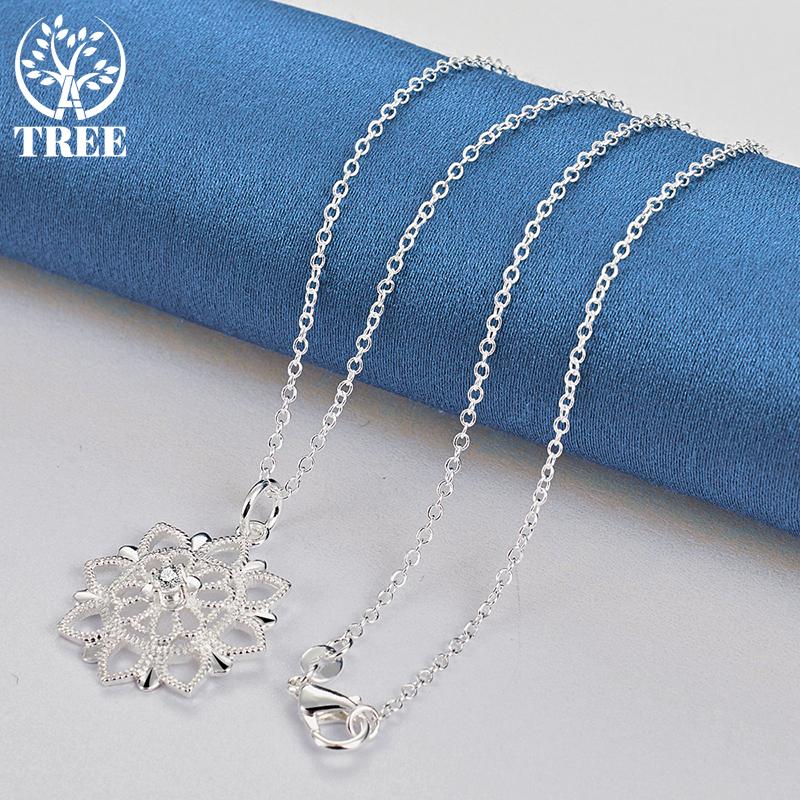 Ожерелье с подвеской из стерлингового серебра 925 пробы с полым резным цирконом AAA, ювелирные изделия