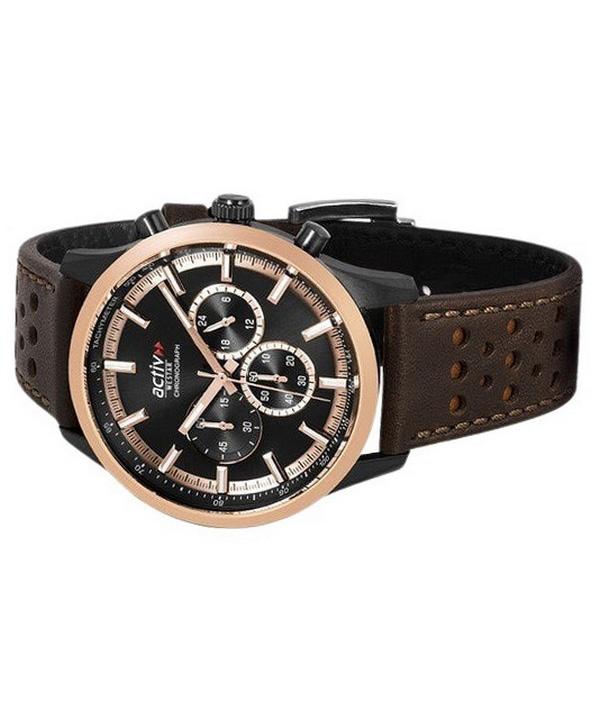 Westar Мужские часы Activ Chronograph с кожаным ремешком и черным циферблатом 90265BPN603 100M
