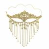 Ornate Geometric Masquerade Mask with Rhinestones Sparkling Rhinestone Fringe