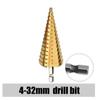 HSS Titanium Coated Step Drill Bit Drilling Power Tools For Metal High Speed Steel Wood Hole Cutter