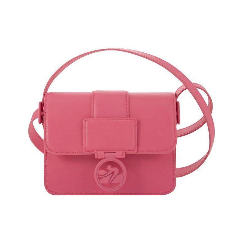 Longchamp Box-Trot 18 Magnetic Flap Closure Small Calfskin Shoulder Crossbody Bag Women Bags Purple Red 10174HBWP73