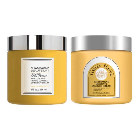 2Pcs Champagne Firming Body Lotion 236ml Anti-Aging Skin Tightening Cream Hydrating Moisturizer for Neck Arm Abdomen