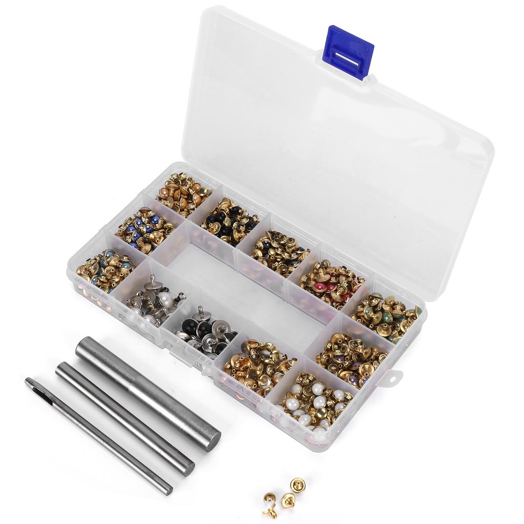 Mixed Colors Rivets Set Bead Rhinestone Studs DIY HandMade Clothing Accessories Boxed