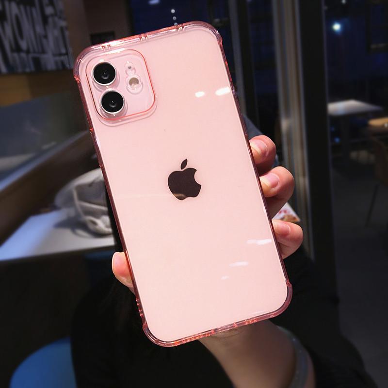 Прозрачный силиконовый чехол ярких цветов для iPhone 15 14 13 12 11 Pro Max 7 8 Plus X XR XS Max SE 2020, модный защитный чехол для камеры