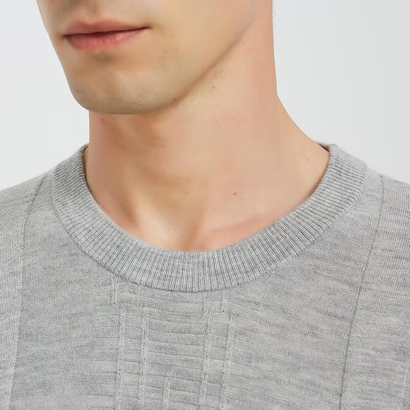 Hengyuanxiang Men's Fine Spun Pure Cashmere Round Neck Thin Sweater