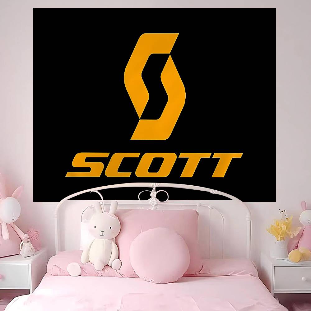 SScott Bike logo Tapestry Art Printing Art Science Fiction Room Home Decor Wall Art Decor