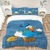 3pcs Disney Donald Duck Printed Quilt Set, Includes 1 Quilt Cover and 2 Pillowcases, Machine Washable, Suitable for All Seasons.W024