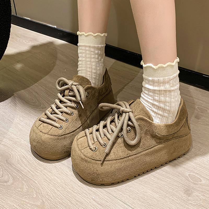Модные балетки Женские лоферы Туфли на шнуровке Замшевые дизайнерские спортивные туфли 2025 Модные повседневные женские кроссовки Осень Новые Zapatillas De Mujer