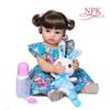 NPK 55 см кукла реборн для маленьких девочек, силиконовая кукла всего тела, мягкая, настоящая на ощупь, гибкая