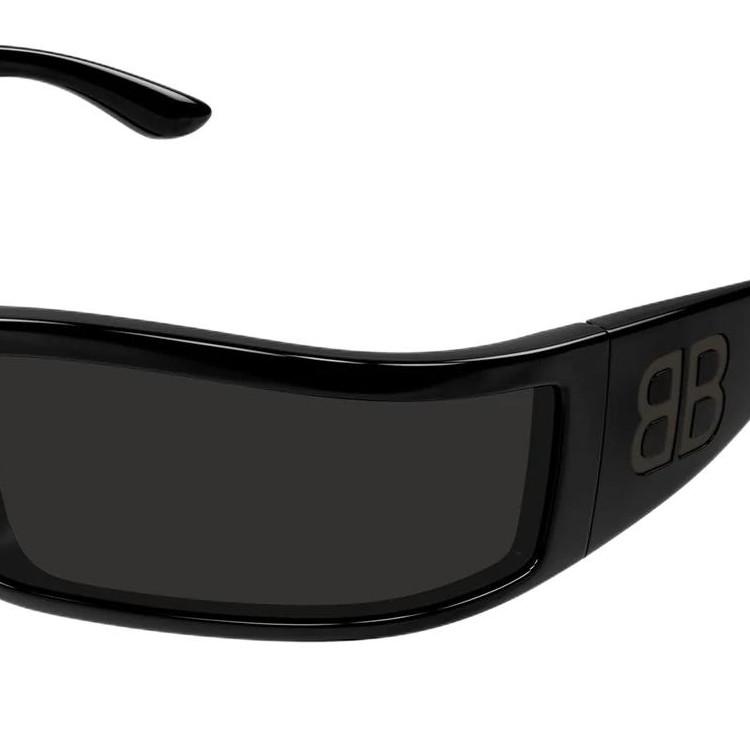 Balenciaga BB Logo Bio Injected Rectangular Sunglasses Unisex sunglasses Black BB0458S-002