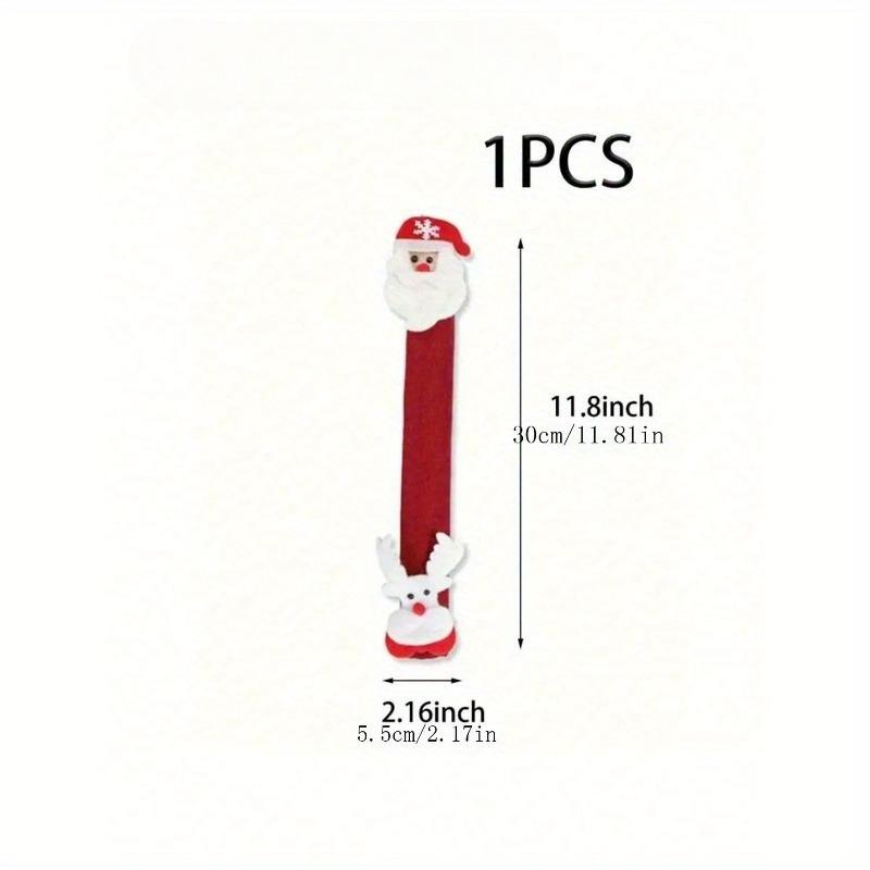 Рождественские чехлы на ручки духовки и холодильника, плюшевые декоративные чехлы с Санта-Клаусом и оленями - Кухонное праздничное украшение