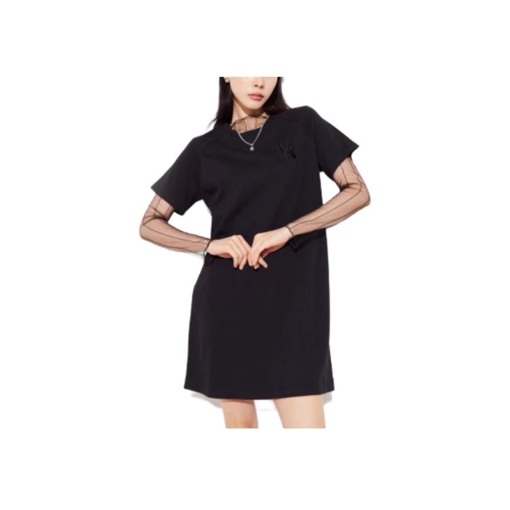 New MLB New York Yankees Short Sleeved Dress Women's Black 3FOP00423-50BKS