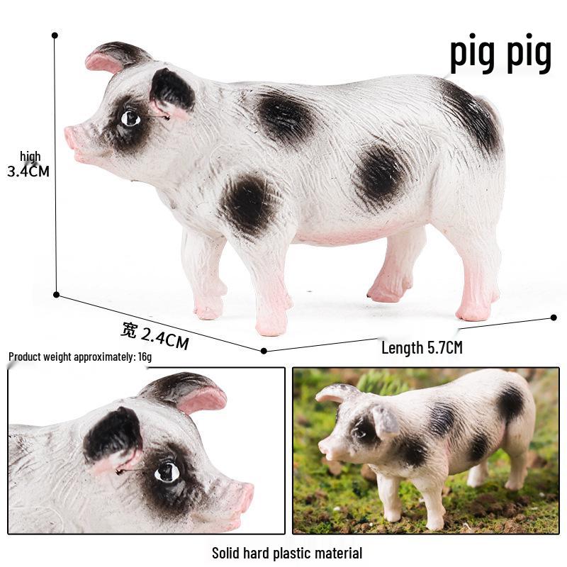 Миниатюрный набор Farm Animal: Индейка, Кролик, Лошадь, Осел, Альпака, Курица, Утка, Гусь, Свинья, Собака, Кошка