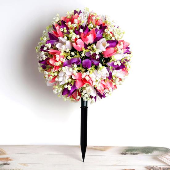 Искусственный цветочный шар с шипом, реалистичные искусственные розы, устойчивые к погодным условиям, искусственные цветы роз