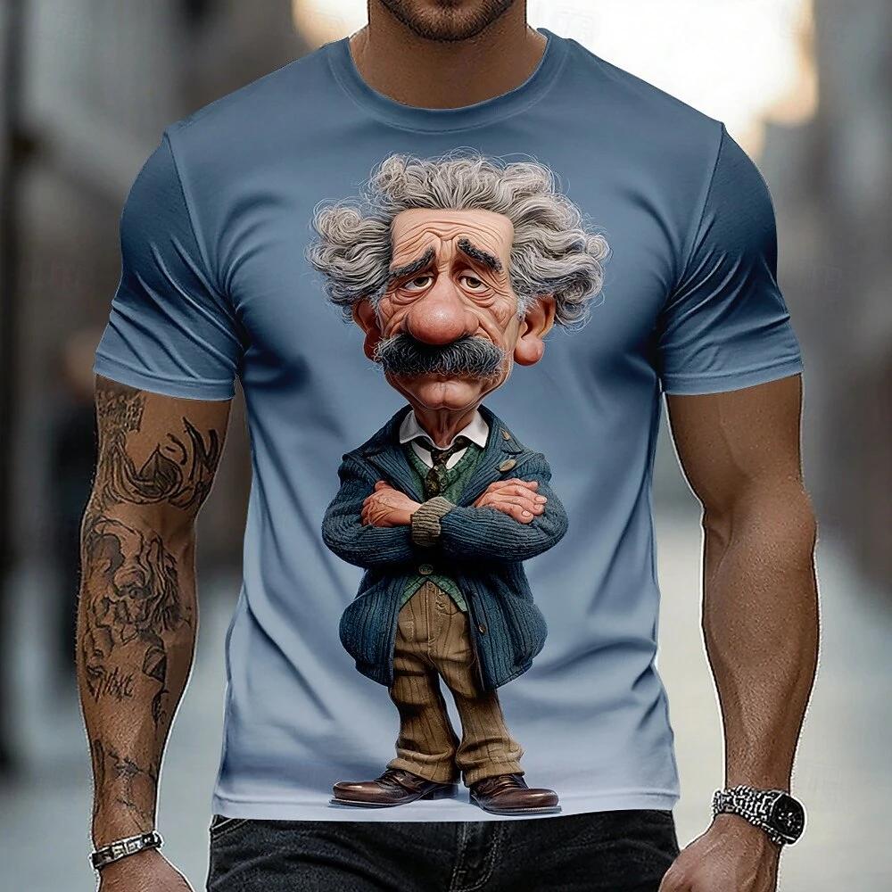 Funny Cartoon Character 3D Print Men's T Shirt Casual O-neck Loose Short Sleeve Tops Hip Hop Trend Street Tees Summer T-shirts