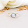 Rainbow Moonstone 925 Sterling Silver Pear Gemstone Boho Style Handmade Ring For Women