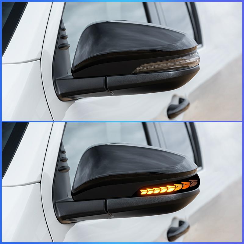 2PCS LED Dynamic Turn Signal Side Rearview Mirror Indicator Blinker Light for Toyota Hilux AN120 AN130 Fortuner 2016-2021Upgrade