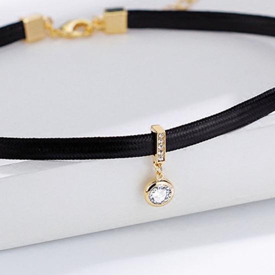 Круглый кулон с кубическим цирконием, короткое колье, ожерелье, регулируемая длина, простое женское короткое ожерелье, ювелирное изделие, подарок