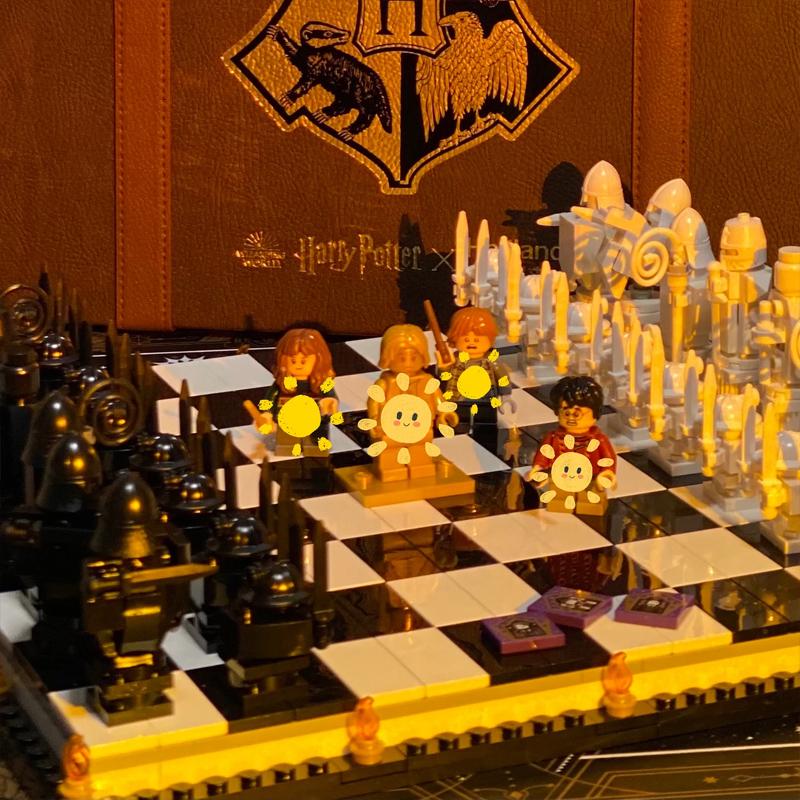 Новый MOC 76392 Фильм Волшебник Шахматы Магическая игра Строительные блоки Рыцарь Роль Финальный вызов Интерактивная игра Кирпичи Игрушки Детские подарки