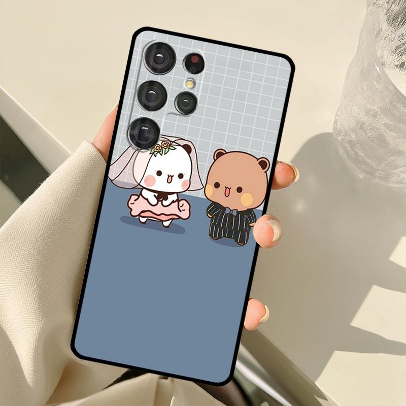 Peach And Goma Cats For Samsung Galaxy S21 S22 Ultra Note 20 S8 S9 S10 Plus Note 10 Plus S20 FE Phone Cover