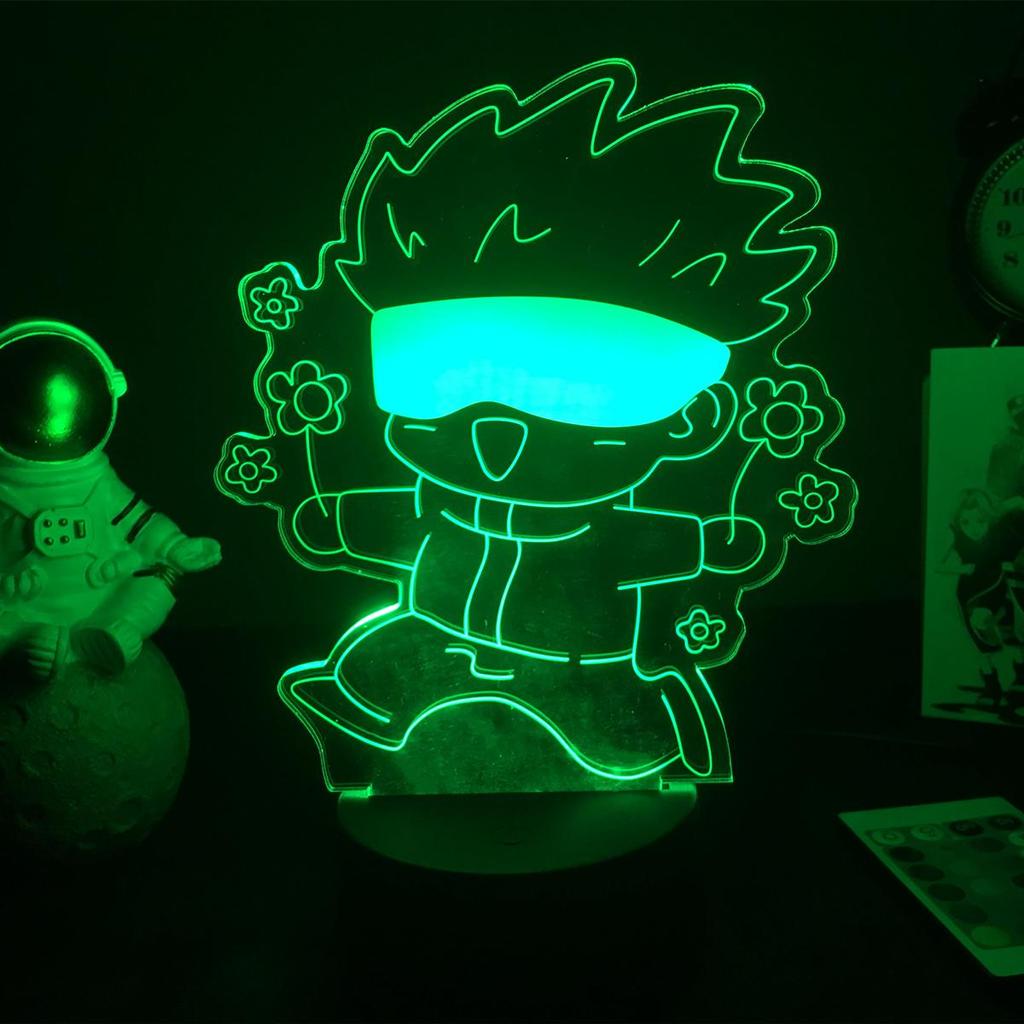 Аниме Gojo Satoru, акриловая фигурка, светодиодный датчик света для детей, украшение для спальни, ночник, подарок на день рождения, модель Jujutsu Kaisen