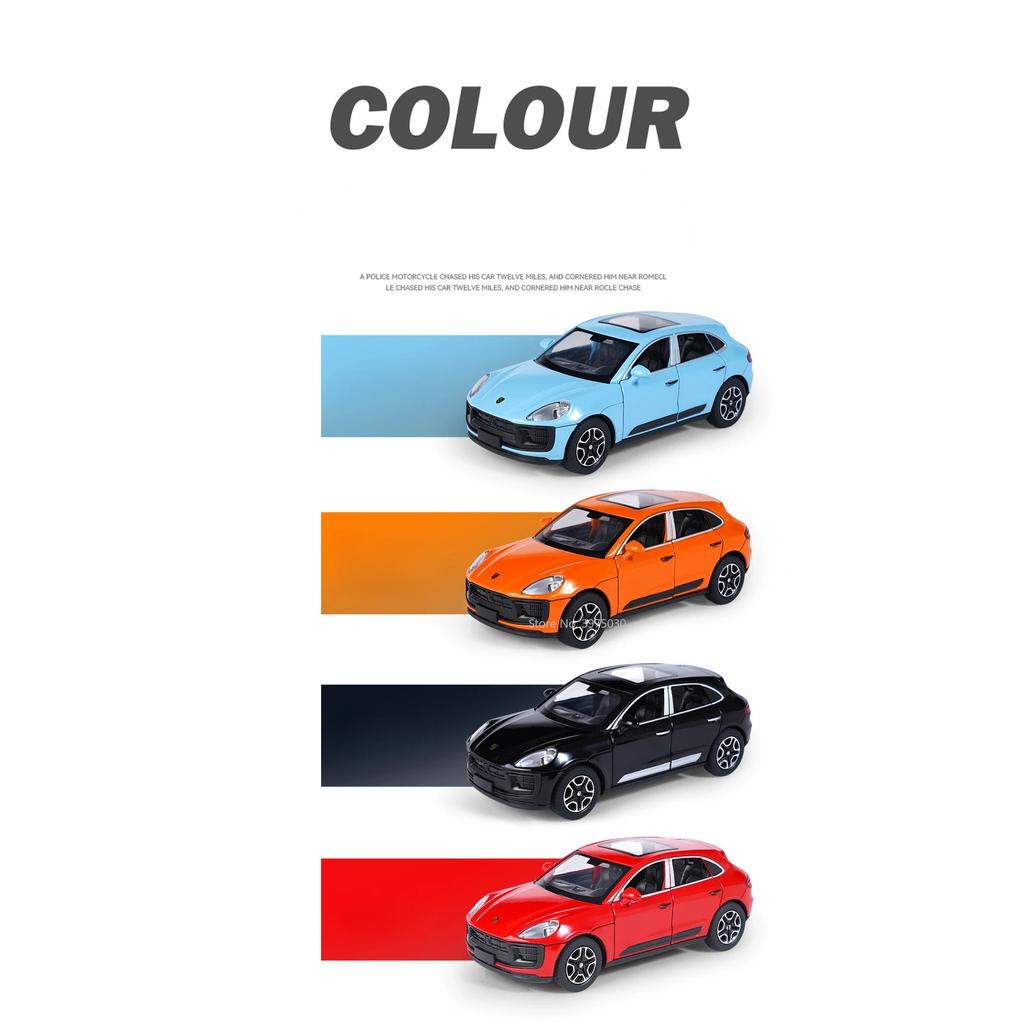 1/32 Porsche Macan T SUV Модель автомобиля из цинкового сплава, литая игрушка-симулятор со звуком и светом, коллекционная, украшает подарок на день рождения мальчика