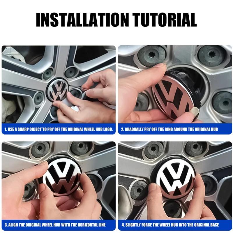 4Pcs Car Styling 56/65/66mm Wheel Center Hub Caps Cover for Volkswagen VW GTI Bora Cross Lavida Polo Golf Beetle Tiguan Scirocco zk1