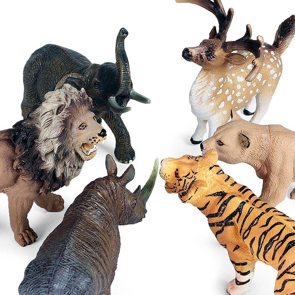 World Wild Miniatures Elephant Cheetah Tiger Children Gift Animal Model Action Figures Kid Toy