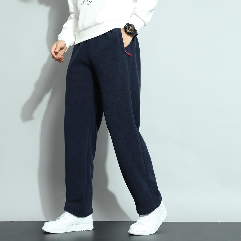 Мужские флисовые спортивные штаны, зимние теплые брюки, повседневные длинные брюки для бега, разноцветные осенние мужские однотонные спортивные штаны