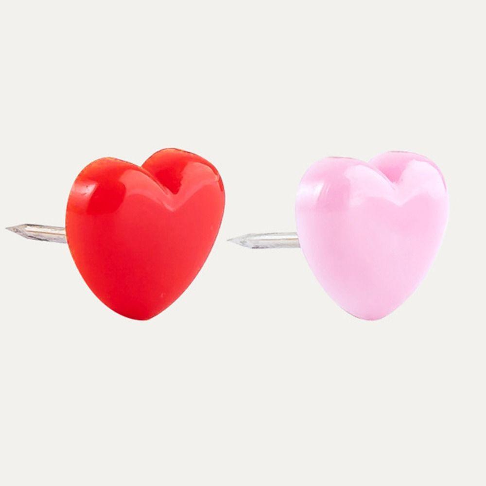 100 шт. Многоразовые розовые красные кнопки-гвоздики, фото-гвоздики, фиксированные кнопки-гвоздики, кнопки-гвоздики в форме сердца, для домашнего декора