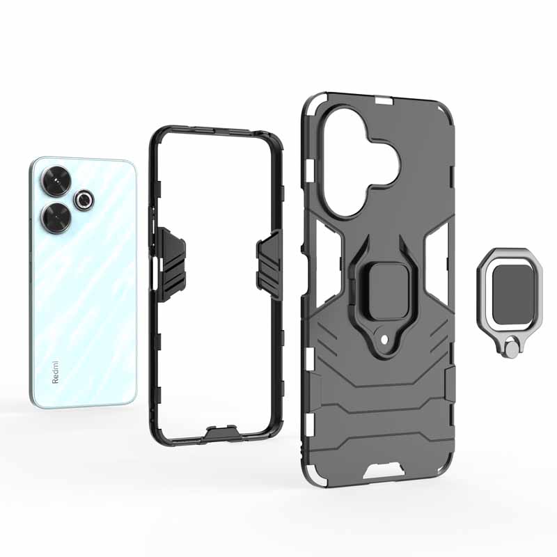 Shockproof Case For Xiaomi Redmi 13 Note 12 Pro Plus 12S 13C Ring Armor Holder Back Coque for POCO F6 X6 M6 Pro 4G Phone Cover