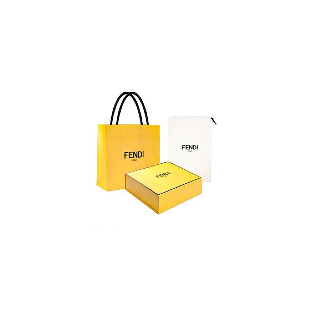 Fendi Ff Logo Monogram Double Fold Design Jacquard Fabric With Leather Wallet Men Wallet Brown 7M0169ALWKF0L3T