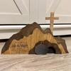 Empty Tomb Easter Decor Wooden Ornaments Resurrection Scene And Crosses Wooden Decoration Set Tomb Easter Tray Bundle Kit