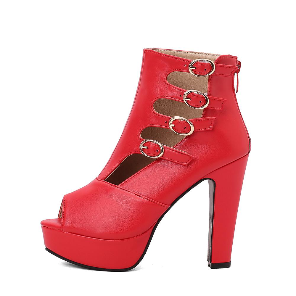 Fashion 2025 New Summer Peep Toe Boots Women's Sandals Back Zipper Metal Hollow High Heel Sexy High Heel Shoes Party Sandales Femmes