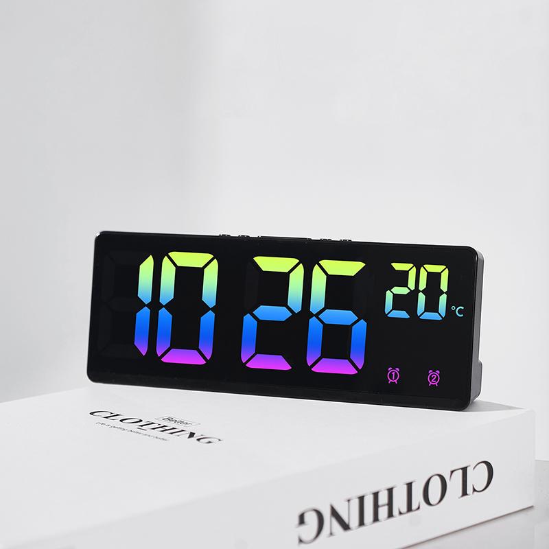 Зеркало с голосовым управлением, будильник, цифровая температура, двойной будильник, повтор, настольные настольные часы, ночной режим, 12/24 ч, светодиодные часы