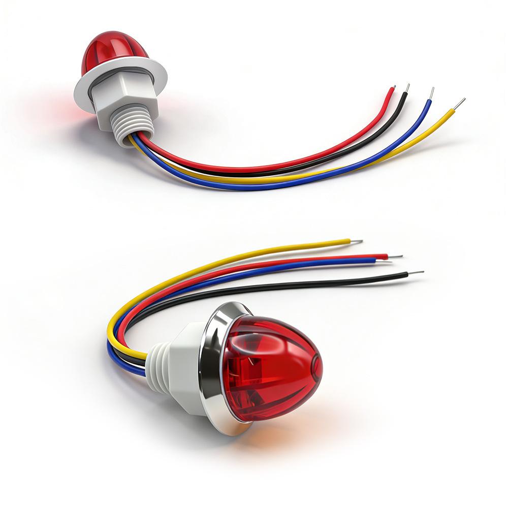 1.25-inch Mini Watermelon-Shaped Car Tail Light LED Warning Light Auto Modification Motorcycle Decorative Light High-Brightness