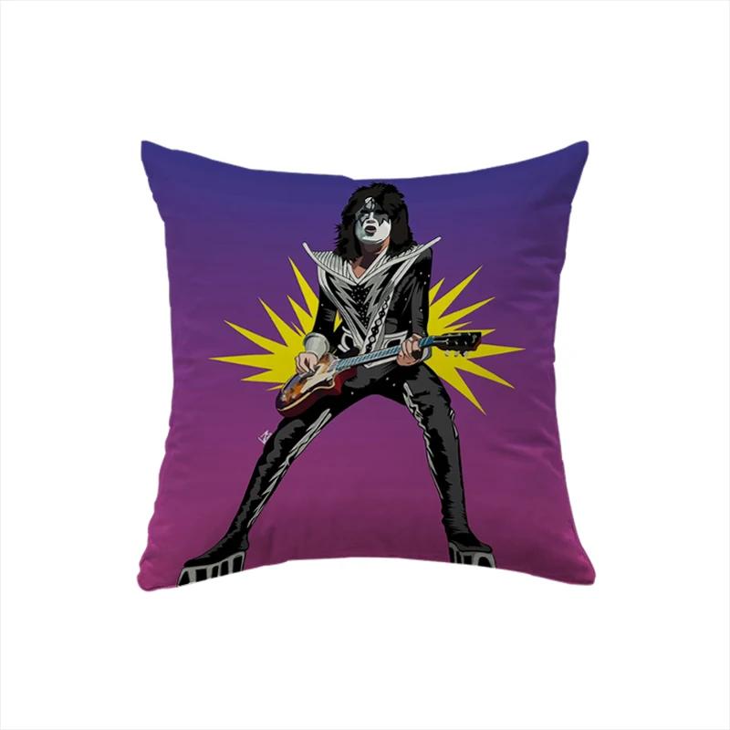 Наволочка 45x45 для подушек для кровати, дивана KISS Rock & Roll All Nite Party Домашний декор Подушка Уютные наволочки Декоративная лента Дакимакура