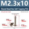 8.8 Grade Round Head Hex Socket Self-Tapping Screws M2-M4 Carbon Steel Bolts