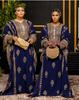 Farasha Abaya Navy-Blue Moroccan Georgette Wedding Ramzan Dress Dubai Kaftan