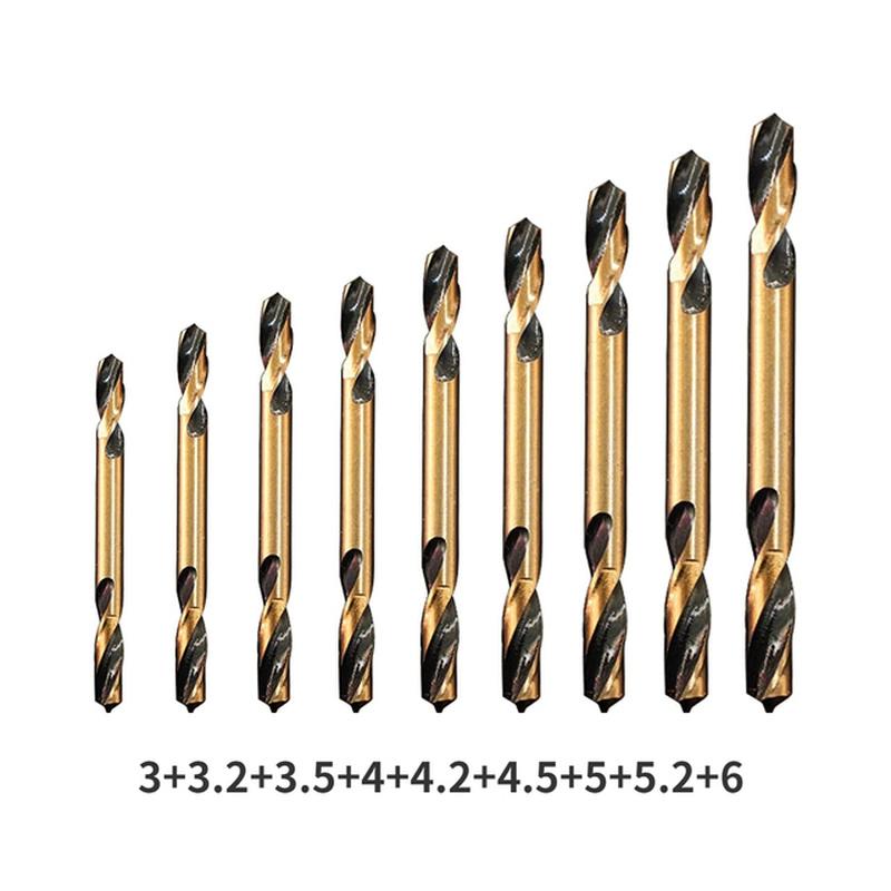 9Pcs Double-headed Bit Double-edged Metal Stainless Steel Ultrahard Iron Drill Steel Plate Iron Carpentry Drill Bit