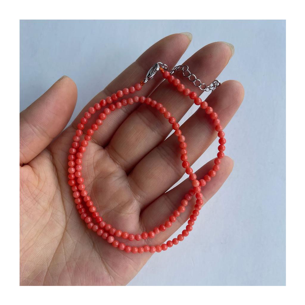 1 нить синтетического кораллового бисера, модные круглые бусины 3 мм, коралловые ожерелья для женщин и мужчин, ювелирные аксессуары, колье, рождественские подарки